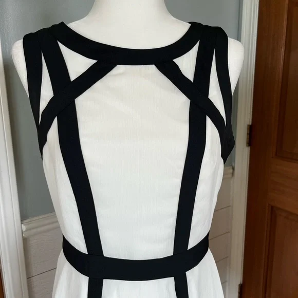Stunning Banana Republic Black & White Color Blick Strappy Dress size 8 - Picture 4 of 8